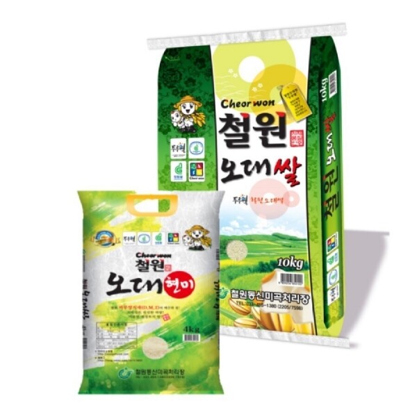 강원더몰,[철원동신미곡 DMZ현미&백미세트]철원오대햇현미4KG+두루웰철원오대쌀10KG(다이어트식으로 추천)